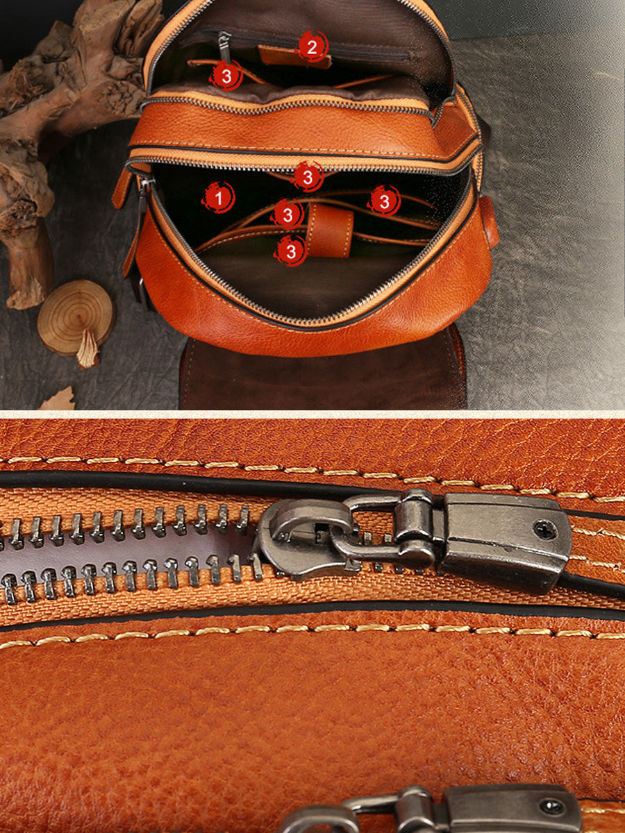 Women Retro Genuine Leather Embossment Shoulder Bag