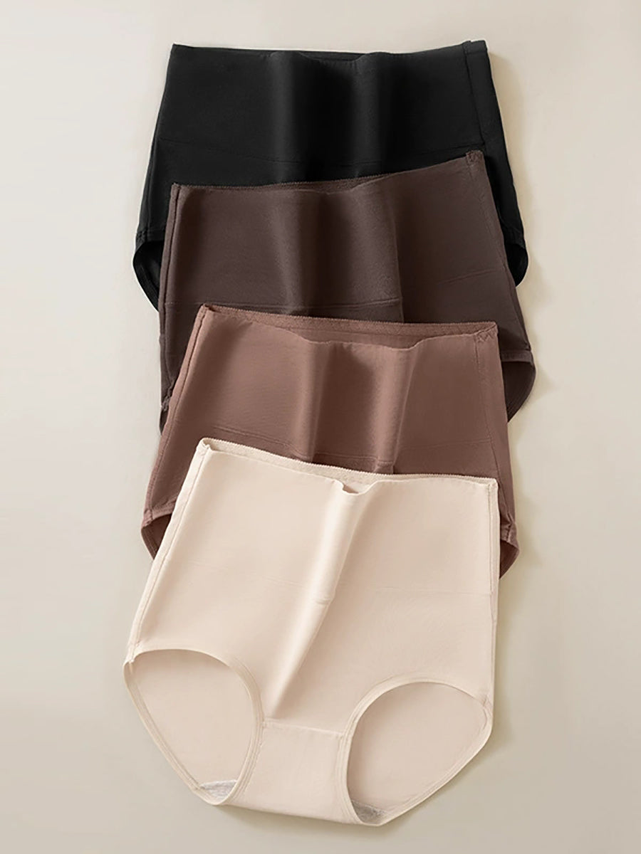 6 Pieces Women Winter Pure Color High Waist Underwear