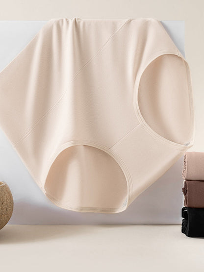 6 Pieces Women Winter Pure Color High Waist Underwear