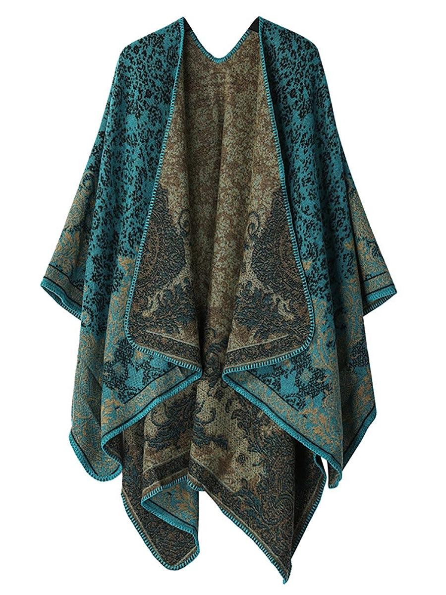 Women Vintage Autumn Print Warm Shawl