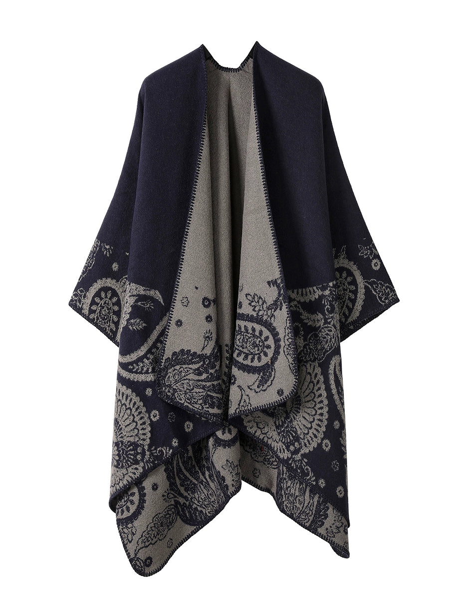 Women Vintage Autumn Print Warm Shawl