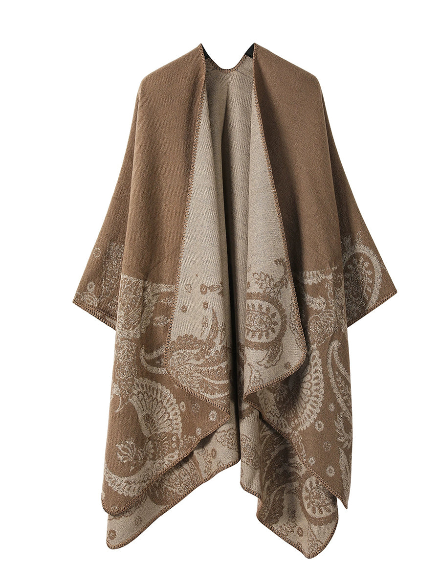 Women Vintage Autumn Print Warm Shawl