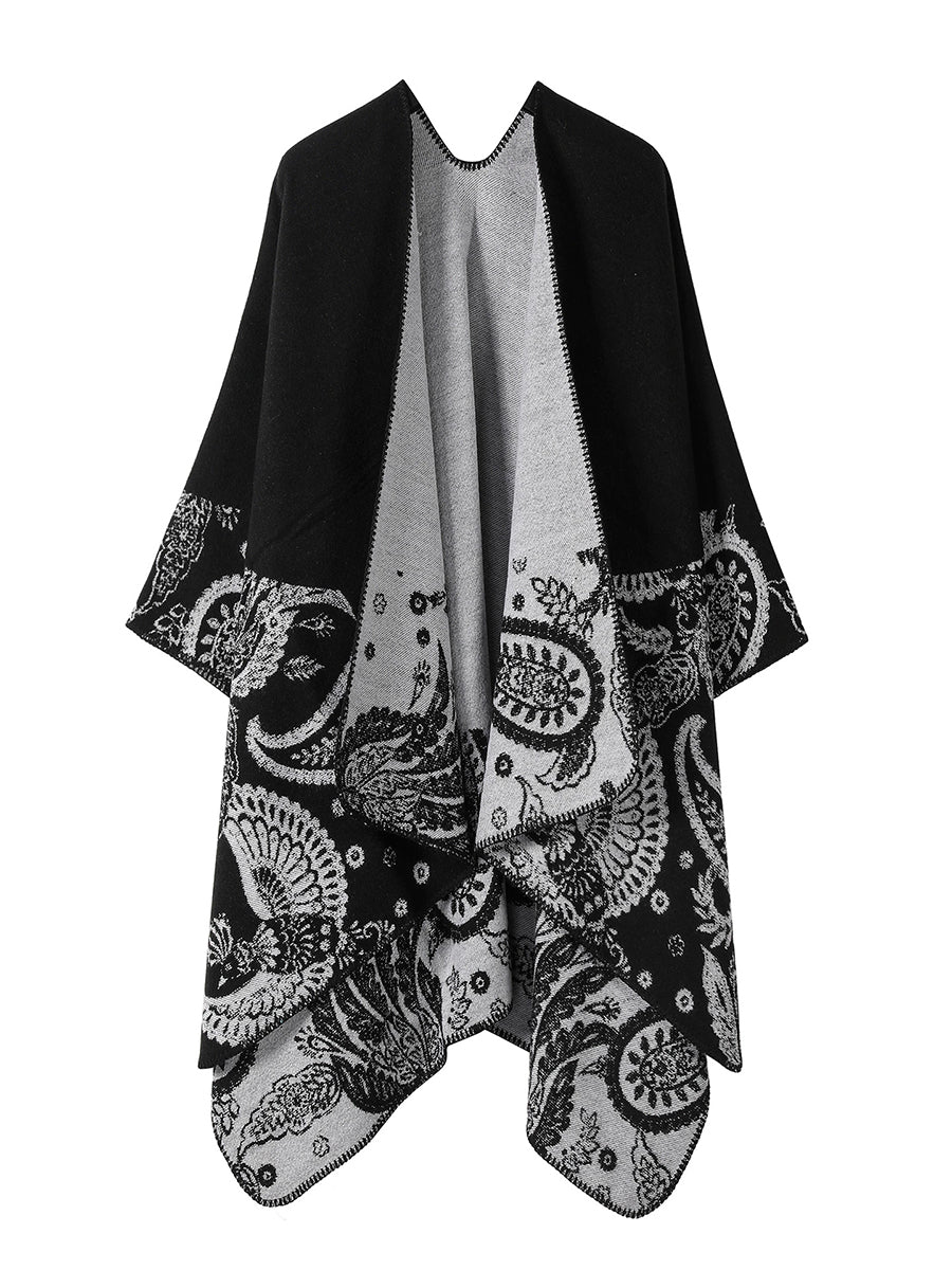 Women Vintage Autumn Print Warm Shawl