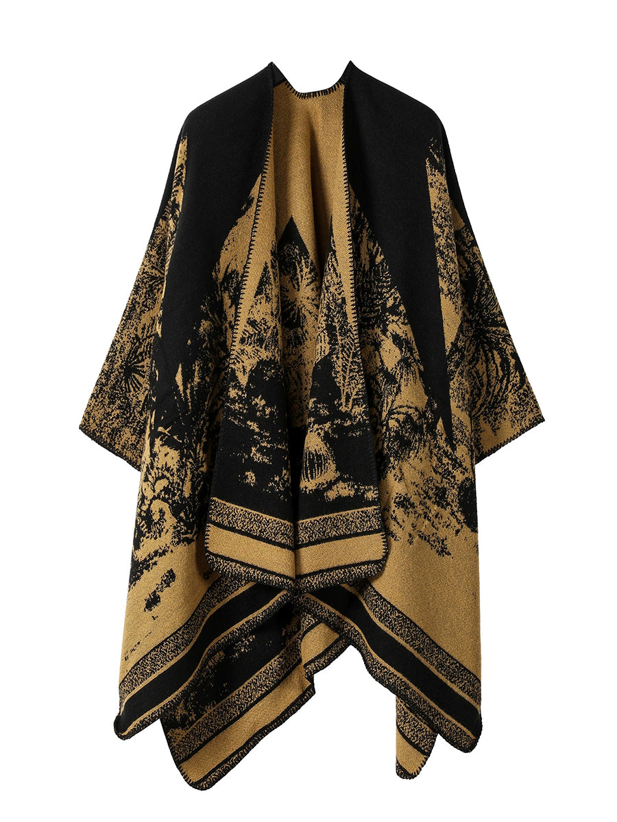 Women Vintage Autumn Print Warm Shawl