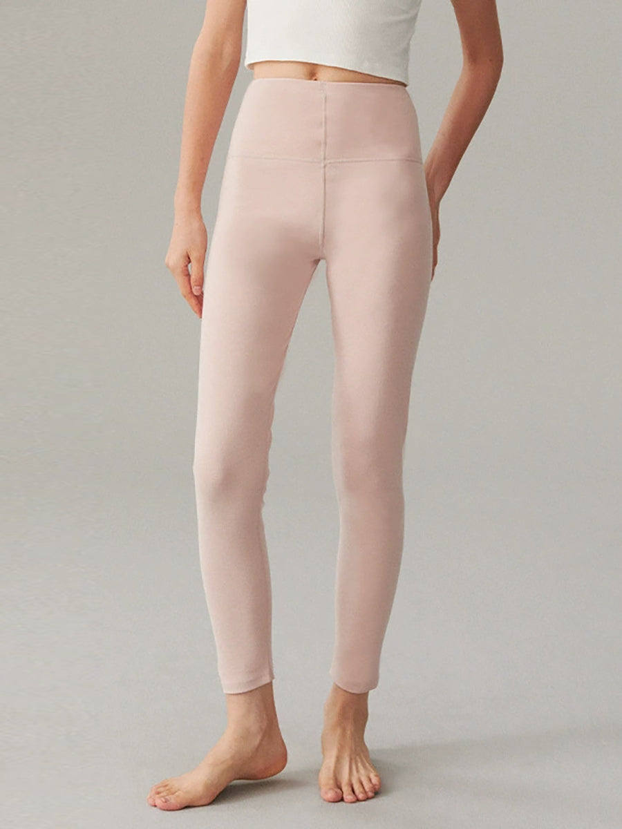 Women Autumn Warm Pure Color High Waist Leggings