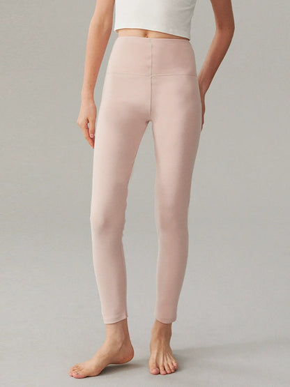 Women Autumn Warm Pure Color High Waist Leggings