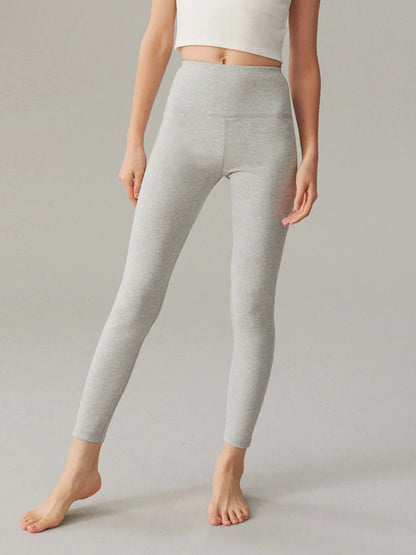 Women Autumn Warm Pure Color High Waist Leggings