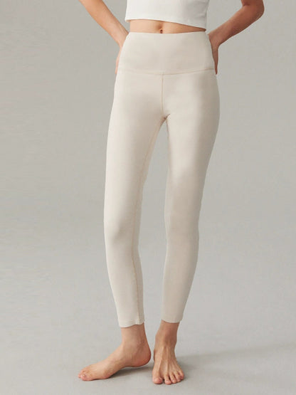 Women Autumn Warm Pure Color High Waist Leggings