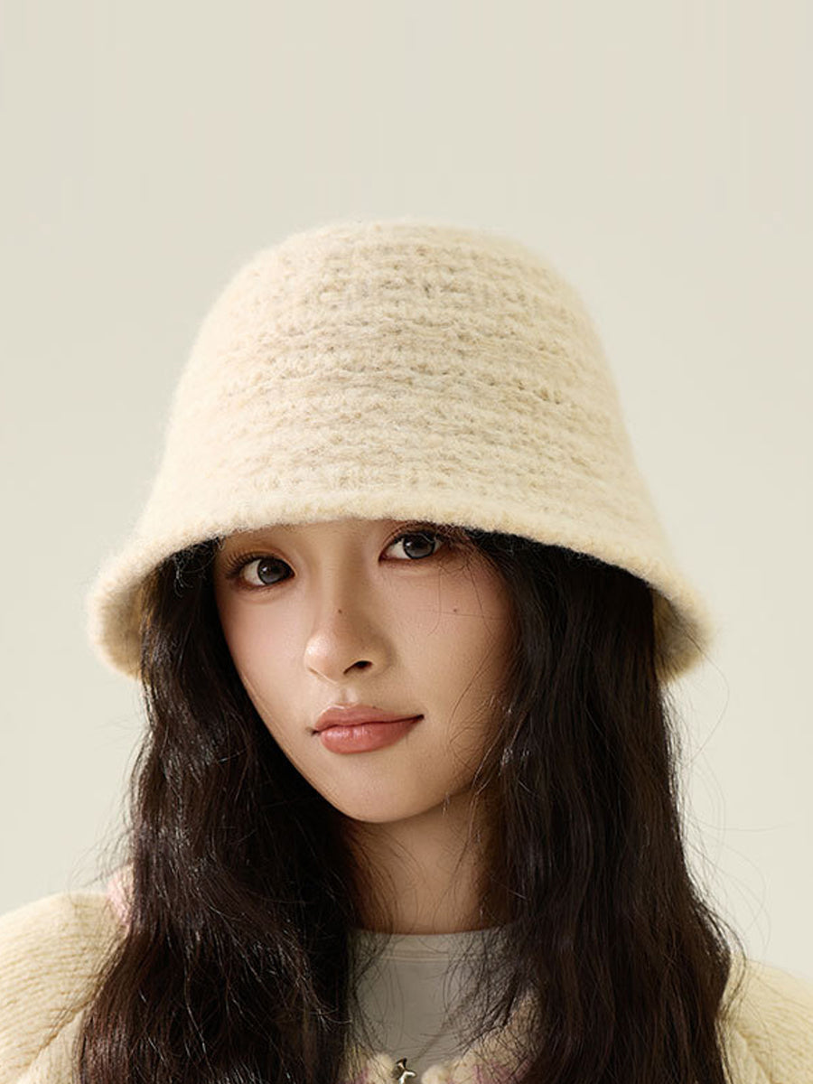 Women Casual Winter Knitted Bucket Hat