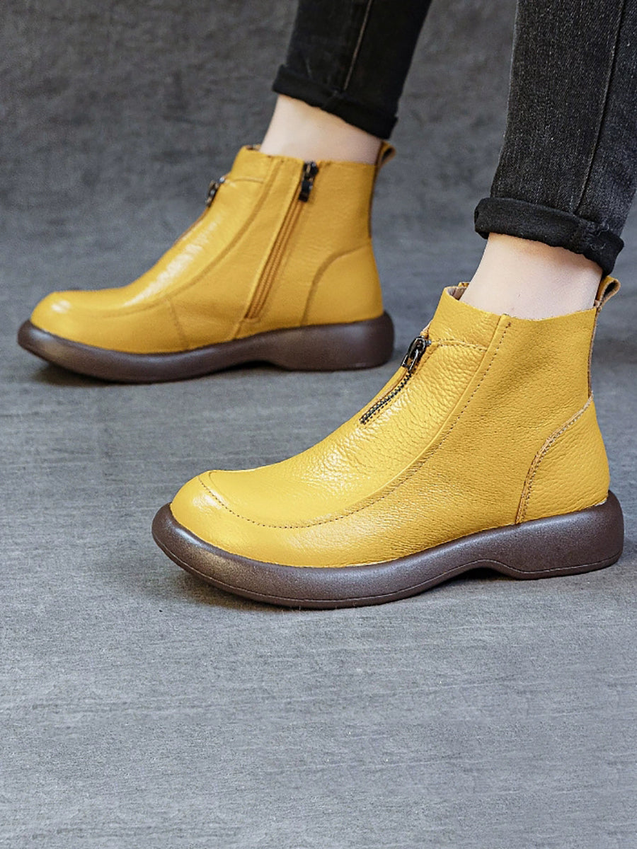 Women Autumn Genuine Leather Martin Boots