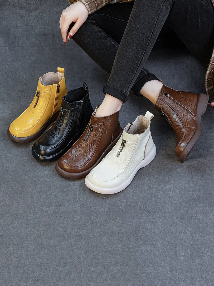 Women Autumn Genuine Leather Martin Boots