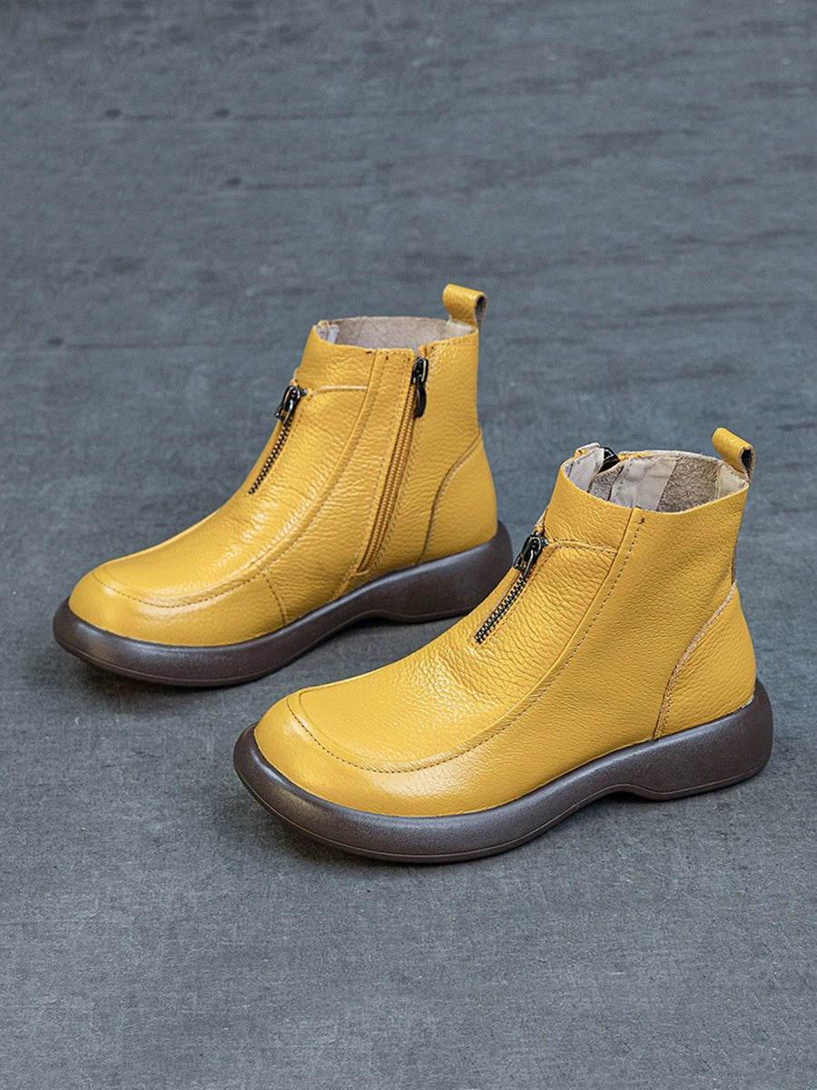 Women Autumn Genuine Leather Martin Boots