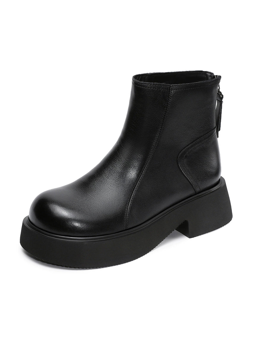 Women Casual Genuine Leather Platform Boots