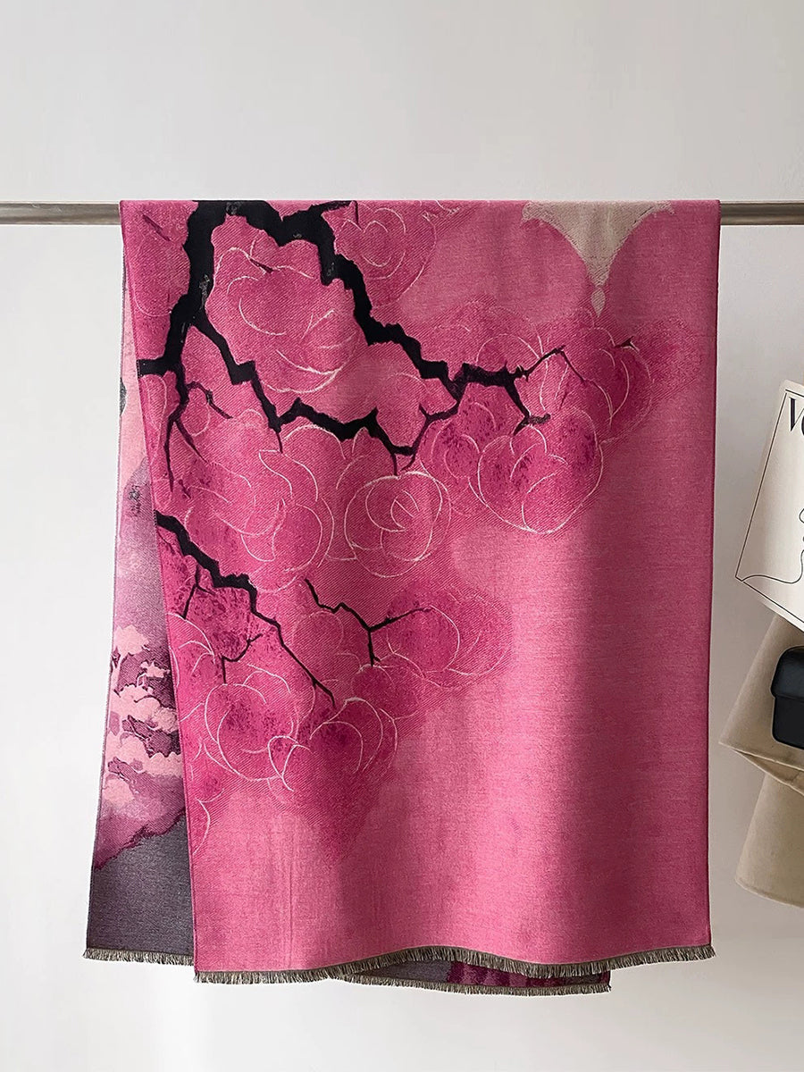 Women Travel Warm Jacquard Shawl Scarf