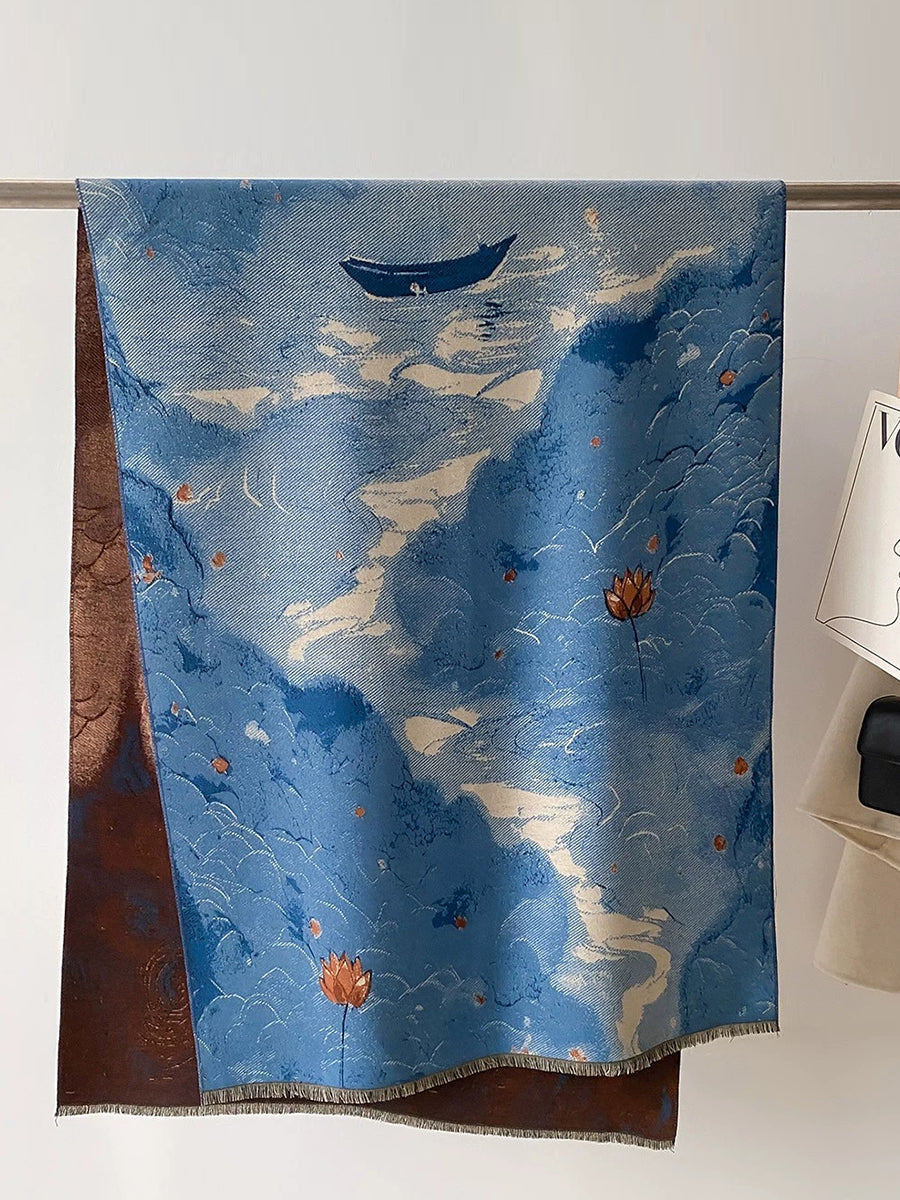 Women Travel Warm Jacquard Shawl Scarf