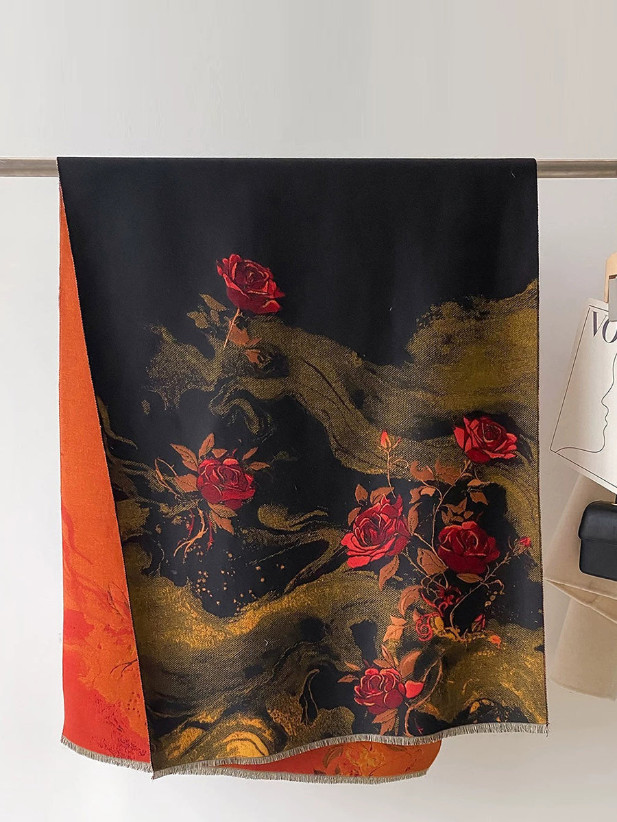 Women Travel Warm Jacquard Shawl Scarf