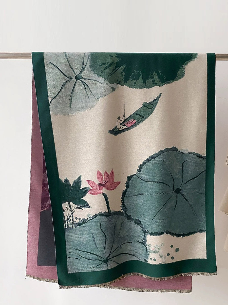 Women Travel Warm Jacquard Shawl Scarf