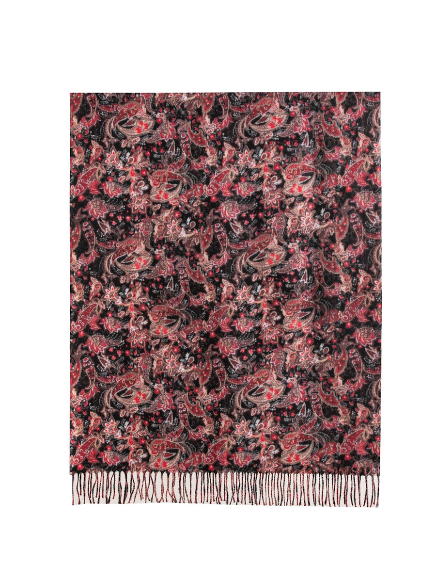 Women Vintage Flower Tassel Shawl Scarf