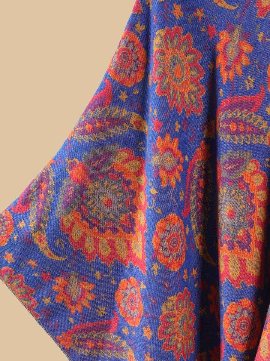 Women Vintage Jacquard Tassel Shawl