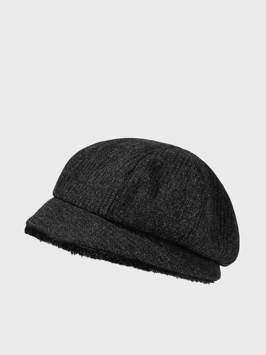 Women Winter Casual Plush Warm Octagonal Cap
