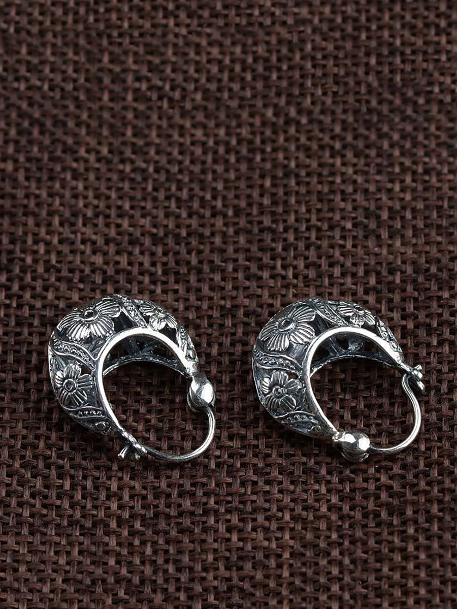 Women Vintage S925Silver Flower Earrings