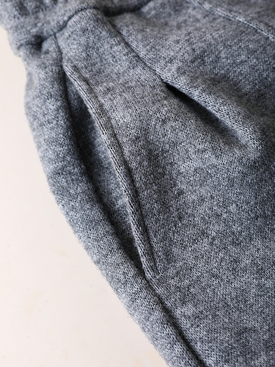 Women Autumn Casual Pure Color Warm Straight Pants