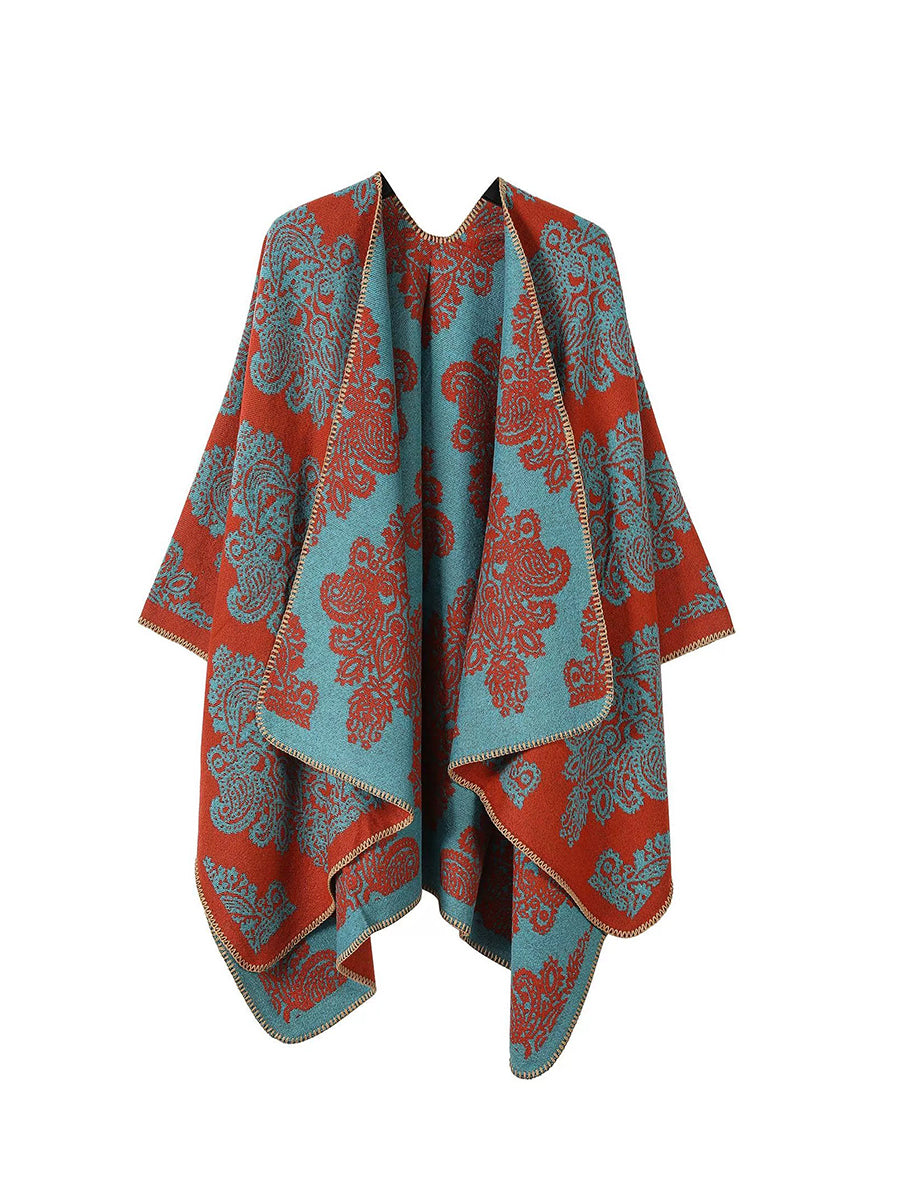 Vintage Ethnic Flower Travel Warm Shawl