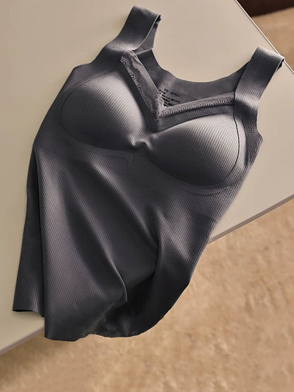 Women Autumn Warm Pure Color V-Neck Base Vest