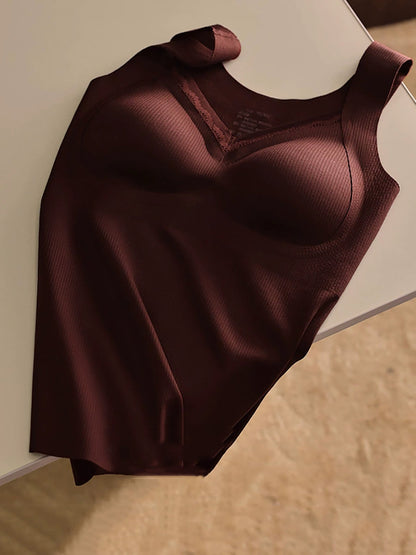 Women Autumn Warm Pure Color V-Neck Base Vest