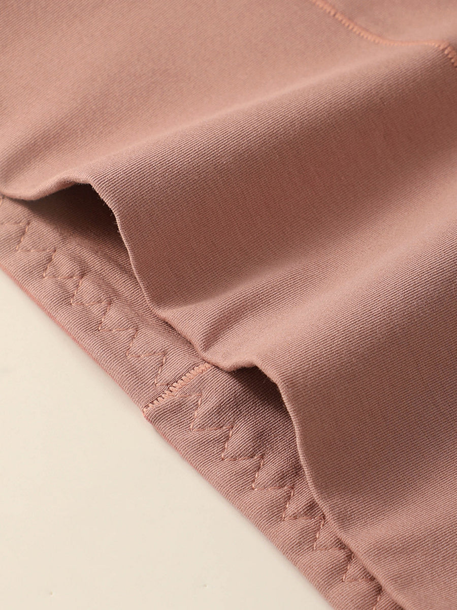 6 Pieces Women Winter Pure Color High Waist Underwear