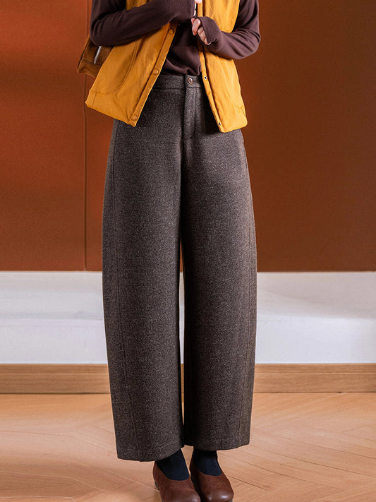 Women Autumn Casual Pure Color Straight Pants
