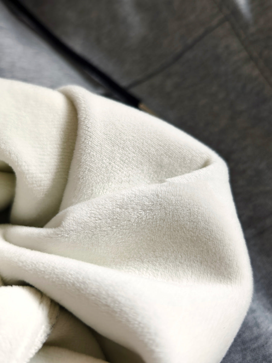 Women Autumn Casual Pure Color Fleece-lined Pants