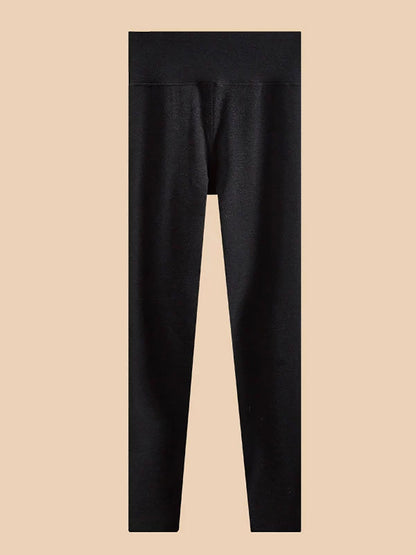 Women Autumn Warm Pure Color High Waist Leggings