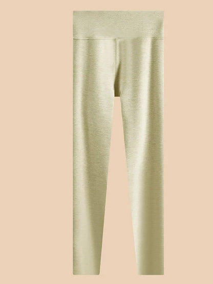 Women Autumn Warm Pure Color High Waist Leggings