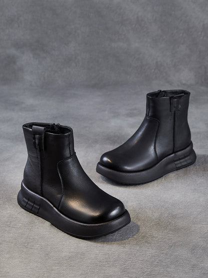 Women Winter Genuine Leather Platform Boots