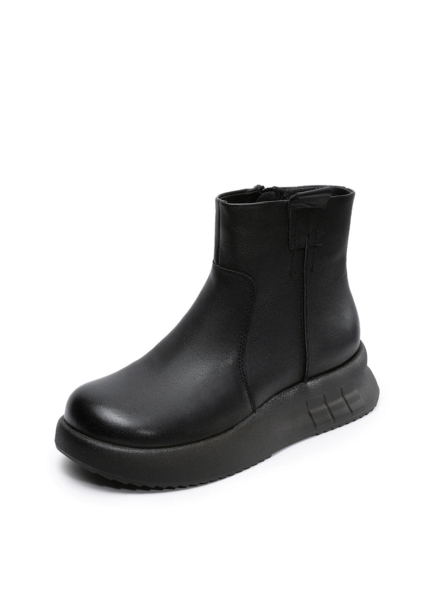 Women Winter Genuine Leather Platform Boots