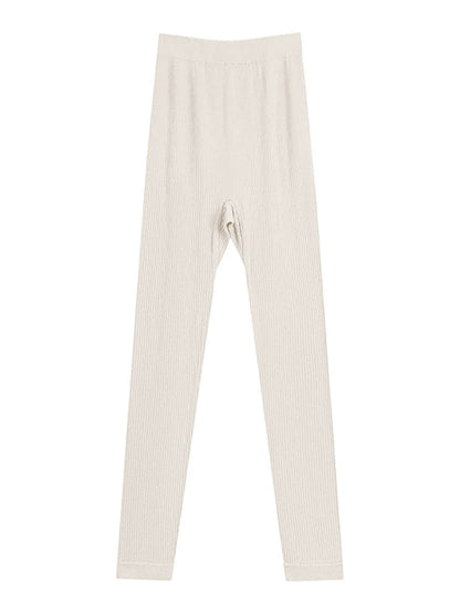 Women Autumn Warm Pure Color High Waist Leggings