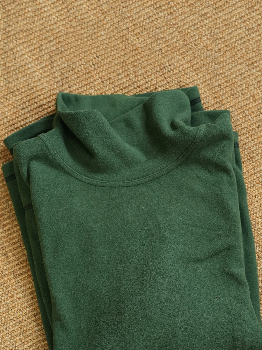 Women Autumn Retro Pure Color Turtleneck Blouse