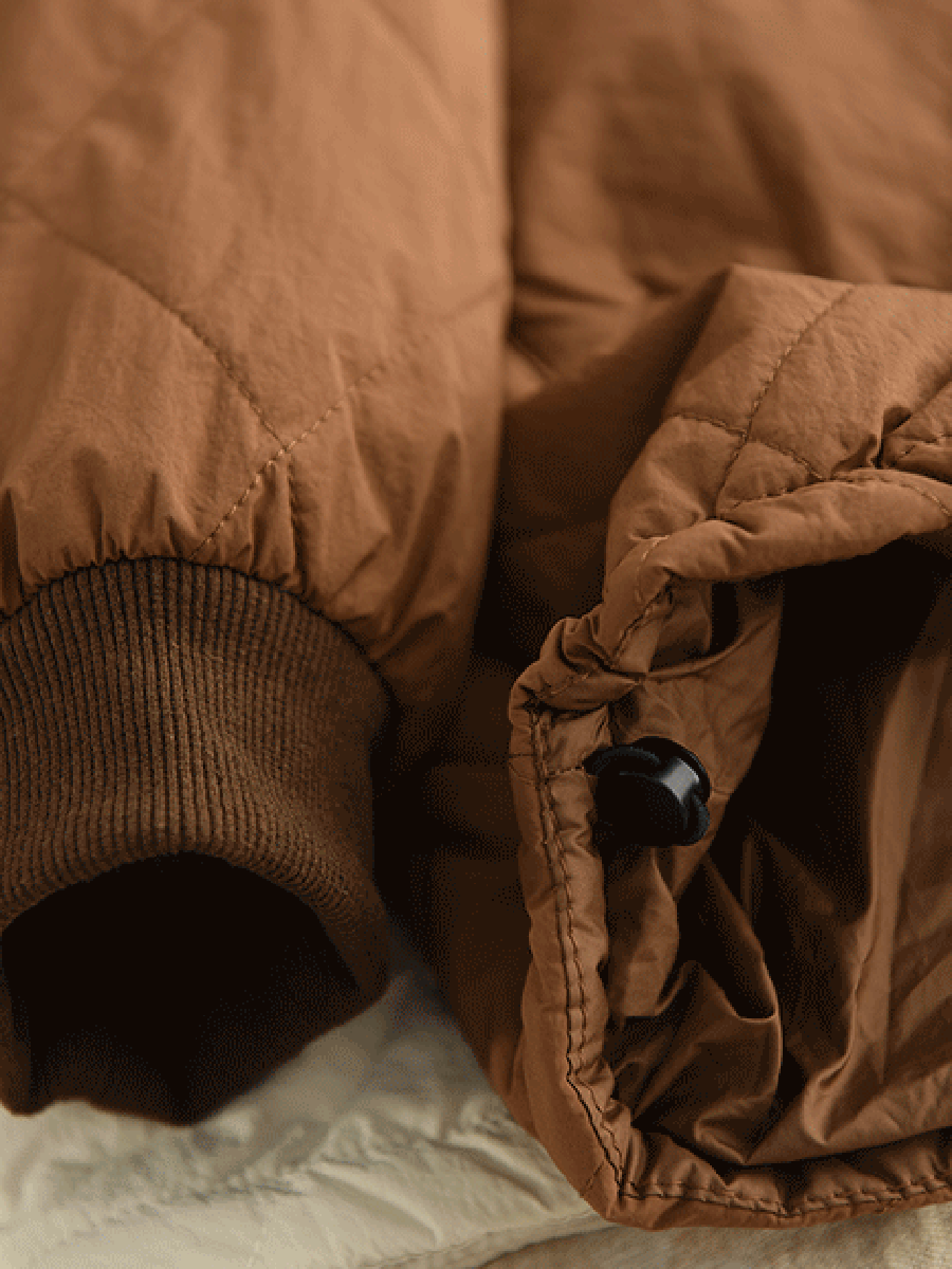 Women Winter Pure Color Stand Collar Padded Jacket