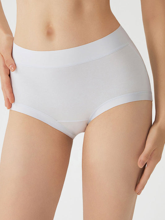 6 Pieces Women Winter Pure Color High Waist Underwear