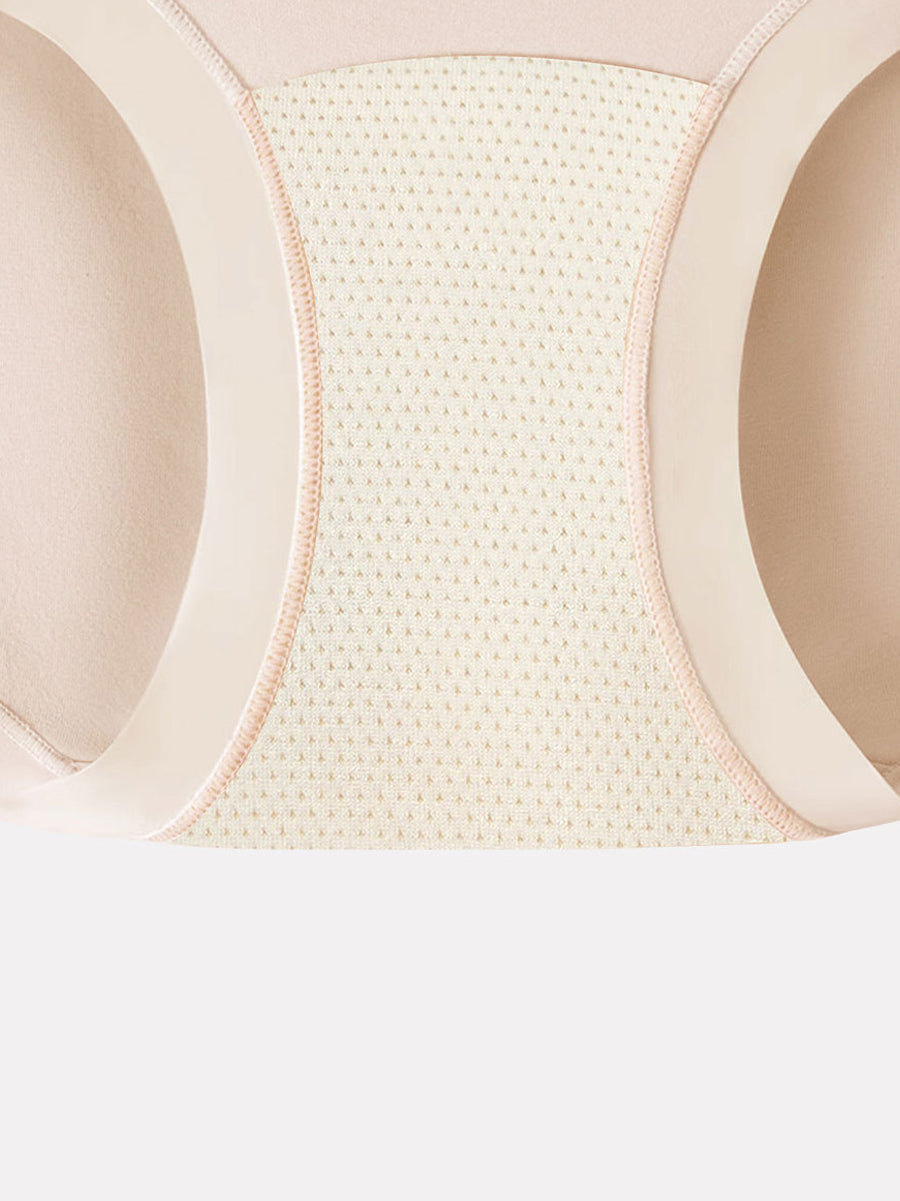 6 Pieces Women Winter Pure Color High Waist Underwear