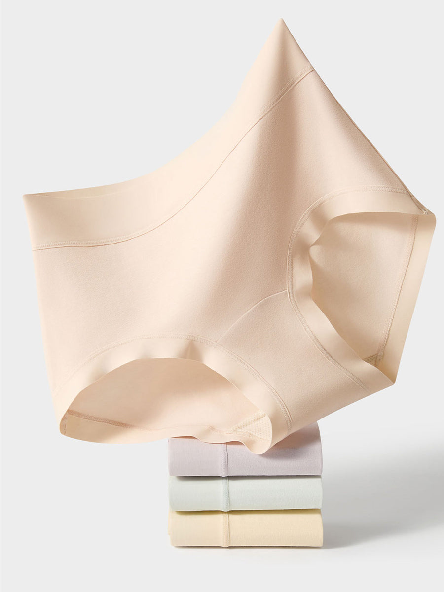 6 Pieces Women Winter Pure Color High Waist Underwear