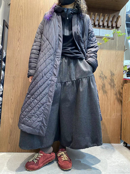 Women Winter Casual Pure Color V-Neck Padded Coat