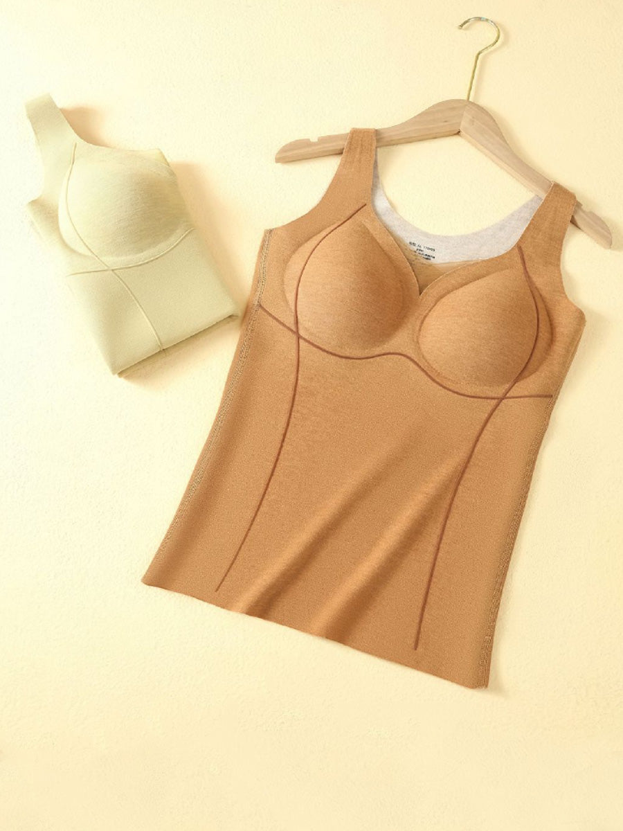 Women Autumn Warm Pure Color V-Neck Base Vest