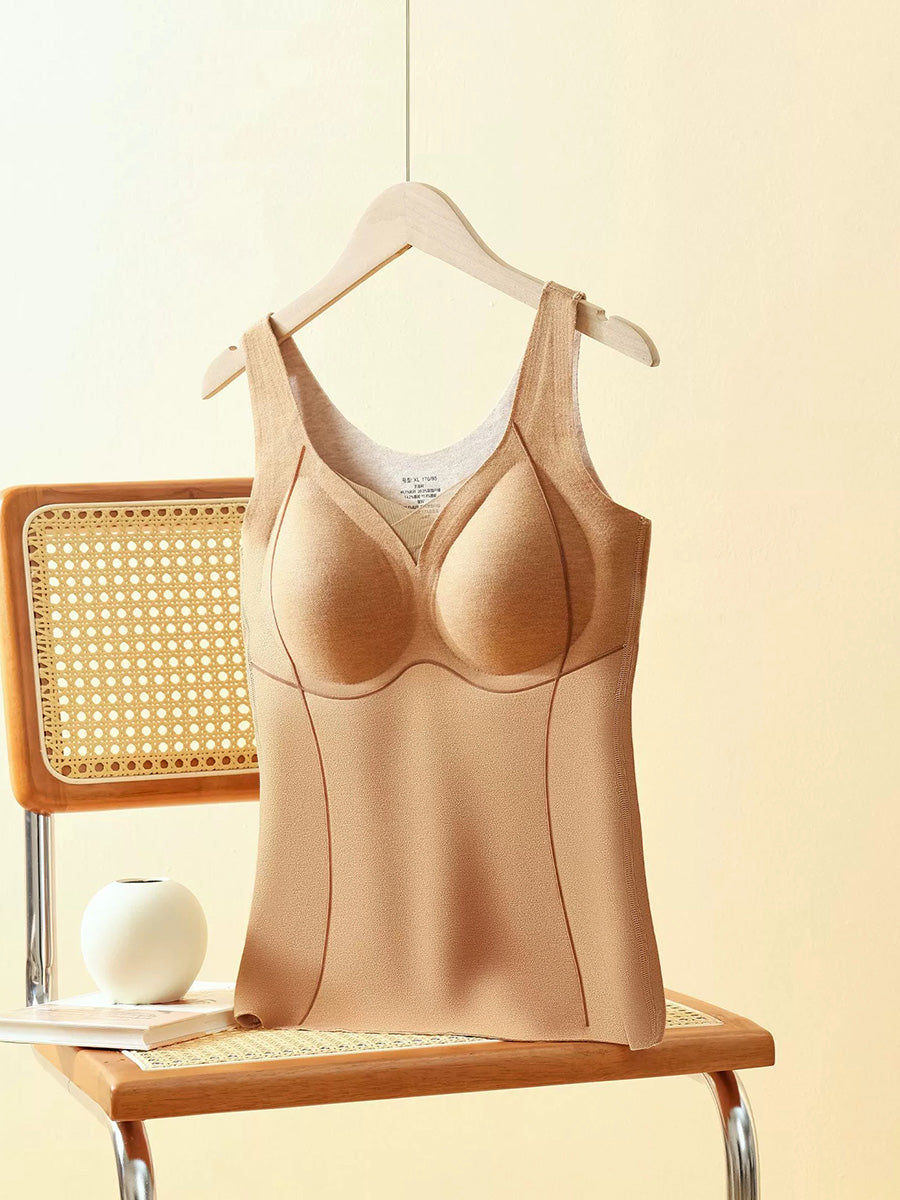 Women Autumn Warm Pure Color V-Neck Base Vest