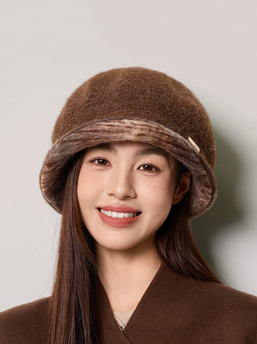 Women Winter Mix Color Knitted Keep Warm Hat