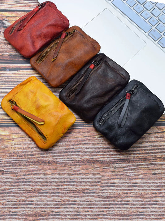 Retro Leather Zipper Multifunction Wallet