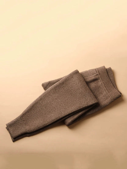 Couple Winter Keep Warm Pure Color Wool Leggings