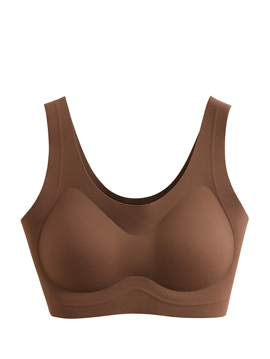 Women Summer One-Piece With Bra Pad Pure Color Bar