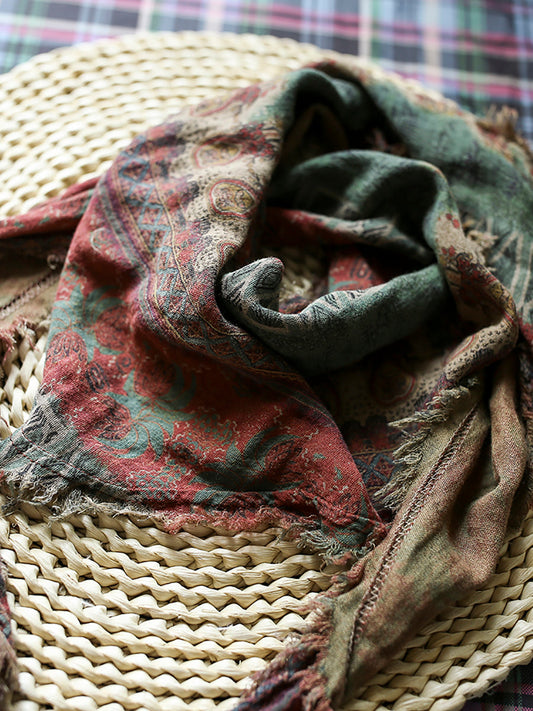 Women Vintage Flower Triangle Scarf